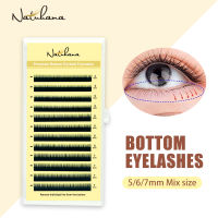 NATUHANA Bottom Lashes J Curl 5มม. 6มม. 7มม. ภายใต้ขนตาปลอมสั้นธรรมชาติ Mink Eyelash Extension เครื่องมือแต่งหน้า