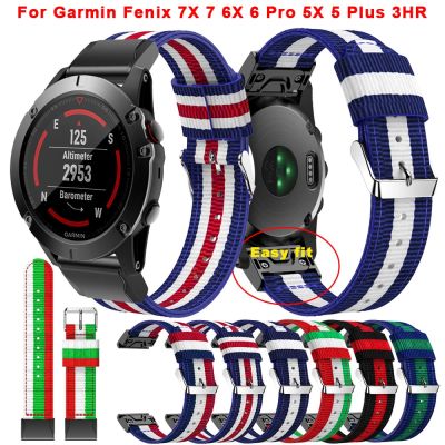 ◄▦◑ Dla Garmin Fenix 7X 7 6X 6 Pro 5 5X Puls 3hr miękkiej nylonowej pasek Quick Release opaska na podejście s62 zejście mk1 mk2 mk2i pas