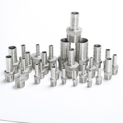 Stainless Steel 304 BSP Male Thread Pipe Fitting X Barb Hose Tail Reducer Pagoda Joint Coupling Connector