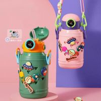 ❉◈✾ Kids Thermos Mug With Straw Stainless Steel Cartoon Vacuum Flasks Children Cute LED Temperature Display Thermal Water Bottle