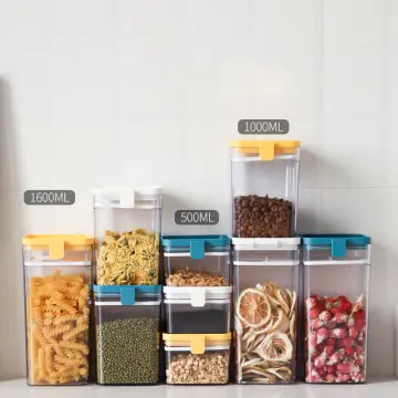 1pc Clear Plastic Spice Storage Container, Kitchen Pasta, Cereal, Food  Sealed Storage Box 1600ml