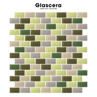 Glascera กระเบื้องโมเสคแก้ว ชนิดผิวมัน สีสันสวยงาม ไม่ดูดซึมน้ำ ไม่เกิดเชื้อรา ตกแต่งภายในและภายนอก Olive Field