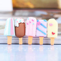 10Pcs Dollhouse Miniature Pretend ของเล่น Mini Soft Ice Cream Bar DIY Ice-Lolly จำลองอาหารสำหรับตุ๊กตา Accessories