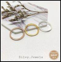 ✔️ส่งฟรี แหวนเงิน แหวนเงินแท้ 92.5% ?Silvy Jewels แหวน ใส่แบบมินิมอล หรือสามกษัตริย์ก็ได้ หนา1.5มิล มี 3 สี