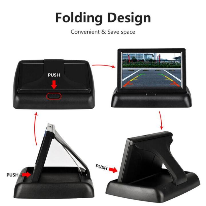 จอสำรองข้อมูลมุมข้างหลังรถ4-3นิ้ว12v-dc-หน้าจอกล้องถอยหลังมืออาชีพสำหรับรถตู้สายพ่วงรถมืออาชีพจอสำรองข้อมูลมุมข้างหลังหน้าจอกล้องถอยหลังอัจฉริยะ