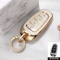 ✇ Car TPU Key Case Holder Cover For Hyundai Tucson Solaris Sonata Hybrid NEXO NX4 Santafe dn8 4 Butons Keychain 2020 2021 2022