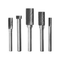 คาร์ไบด์โรตารี่ไฟล์โลหะทังสเตนเหล็กหัวเจียรทรงกระบอกชนิด 6mm A AE AX AEX Single Double Slot Column Milling Cutter