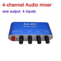 4 WAY Stereo Audio Signal Mixer Board Drive headphone power amplifier Mixing Board one output 4 WAY input DC 5V - 12V