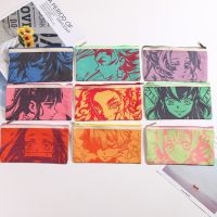 Anime Demon Slayer Kimetsu No Yaiba Stationery Pencil Case Kamado Nezuko PU Zipper Pencil Bag Stationery Box Storage Bag