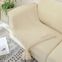 Wool Blanket Knitting Line Tassel Sofa Leisure Blanket Solid Color Air Conditioning Blanket Spring Autumn Office Home Blanket
