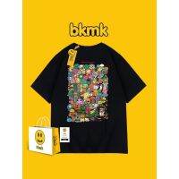 ■▲ เสื้อยืดแขนห้าส่วนลําลอง พิมพ์ลายการ์ตูน Bkmk แฟชั่นสตรีท สําหรับคู่รัก