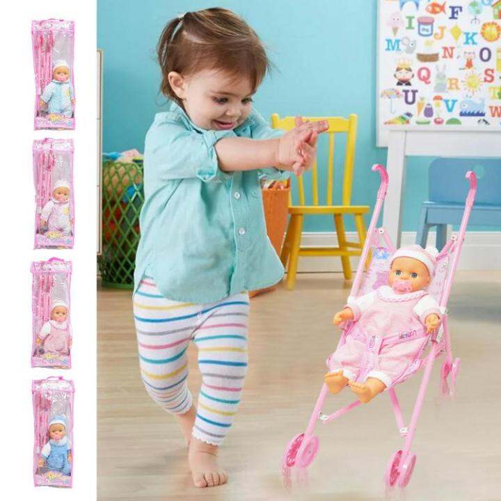 my-firsts-babies-doll-stroller-creative-simulation-doll-trolley-babies-doll-amp-folding-pram-set-foldable-babies-stroller-kids-pretend-play-funny-girl-play-house-toy-amicable