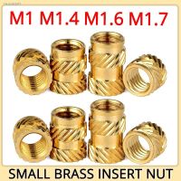 ◐▨❁ 100pcs Brass Insert Nut M1 M1.4 M1.6 M1.7 Hot Melt Knurled Thread Embedment Heat Double Twill Copper Inserts Embed for Plastic