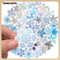 FANGCU272สติกเกอร์ติดหน้าต่างสมุดโน้ตสำหรับเทศกาลคริสต์มาสสติกเกอร์รูปเกล็ดหิมะสติ๊กเกอร์ติดผนังลายคริสต์มาส50ชิ้น