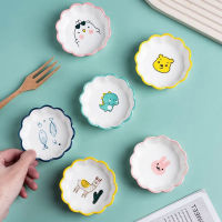 Creativity Cartoon Animals Seasoning Dish Cute Animal Pattern Snack Plate Ceramics Sauce Plate 9cm Dessert Kitchen Tableware 1pc