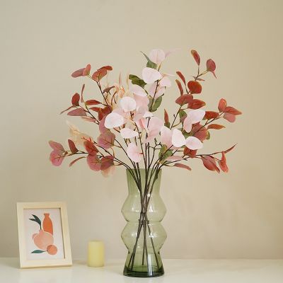 [AYIQ Flower Shop] ใบไม้ปลอมต้นไม้ประดิษฐ์ต้นยูคาลิปตัสกิ่งยาวของตกแต่งบ้านดอกไม้ผ้าไหมพืชปลอมตกแต่งผนัง DIY