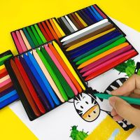 (Worry free) 12/36สีดินสอสีไม่สกปรกมือสามารถล้างสามเหลี่ยมสร้างสรรค์ภาพวาดสีน้ำมันติดนักเรียนสีปากกาดินสอสีพลาสติก