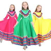 ZZOOI Girls Amazing Jalisco Traditional Guadalajara Mexican Folk Dancer Costume 3 Colors Available