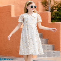 2022 Summer Kids Tulle Princess Flower Maxi Dress Floral Girls Mesh Fairy Dresses Young Child Girl Party Formal Clothes Vestido