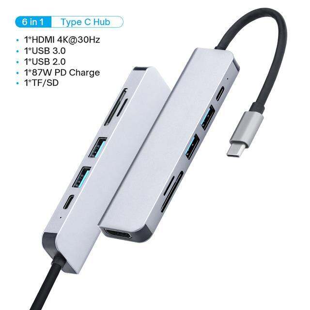 ร้อน-11-in-1-usb-c-hub-type-c-อะแดปเตอร์เพื่อ4พัน-hdmi-เข้ากันได้-vga-rj45-lan-ethernet-sd-tf-aux-11พอร์ตสถานีท่าเรือแล็ปท็อปพีซีแยก