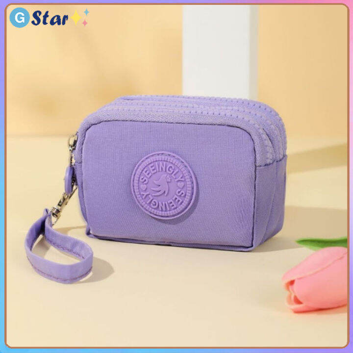 gstar-กระเป๋าคลัทช์มีซิป3-dompet-koin-ความจุขนาดใหญ่สำหรับผู้หญิงกระเป๋าเงินใส่บัตรรหัสบัตรเครดิตเก็บกุญแจกระเป๋าเก็บหูฟัง