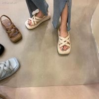 COD DSFGRTUTYIII ☇▲Sports sandals women 2021 new summer fashion all-match open-toed student flat-bottomed sponge cake with Roman shoes