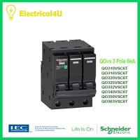 Schneider Electric QO310VSC6T QO316VSC6T QO320VSC6T QO332VSC6T QO340VSC6T QO350VSC6T QO363VSC6T เซอร์กิตเบรกเกอร์ลูกย่อยQOvs 3โพล 6kA ขนาด 10-63A