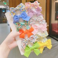 2022 New Korean Sweet Solid Color Bows Hair Clip For Kids Girls Boutique Handmade Hairpins Barrettes Headwear Hair Accessories