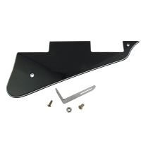 NEW 3Ply Black PVC LP Electric Guitar Pickguard Scratch Plate with Chrome Bracket for LP Guitar Parts Guitar Bass Accessories