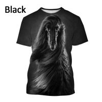 2022 Afghan Hound Dogแขนสั้นTเสื้อผู้ชายและผู้หญิงแฟชั่นน่ารักสัตว์Harajukuพิมพ์Streetwear Top