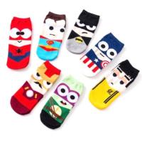 {Socks Shop} ถุงเท้าข้อเท้าตัดต่ำสัญลักษณ์เกาหลีการ์ตูนซูเปอร์ฮีโร่สำหรับผู้ชายผู้หญิง