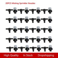 20PCS Adjustable Garden Drip Irrigation Misting Nozzles Dripper Watering Sprayer Atomizing Sprinkler Heads Nozzle Tee Connector