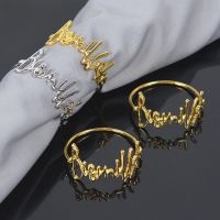 6/8/10PCS Napkin Ring Letter Birthday Party Hotel Wedding Napkin Ring Alloy Hot Letter Buckles Hotel Napkin Holder Towel Rings