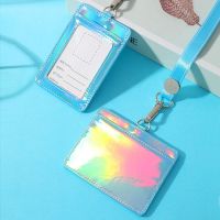 Fashion Card Holder Women amp; 39;s PU Work Business Card Holder Business Work Permit Badge Badge Lanyard Sleeve Laser Bag