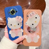 เคสกระจกเงาน่ารัก Realme11เคสโทรศัพท์5G 4G NFC C53 Realme 11 Pro 11Pro + รู้สึกได้ถึงผิวสัมผัส C53 Realme พร้อมที่วางโต๊ะเครื่องแป้งการ์ตูนเคสนิ่มเคส RealmeC51ป้องกันเลนส์กล้อง