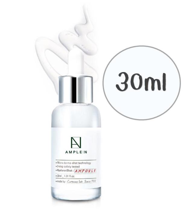 Coreana AMPLE :  Hyaluron Shot Ampoule (Moisture) 30ml ช่วยเติมความชุ่มชื้นให้ผิว ทำให้ผิวแข็งแรงขึ้น