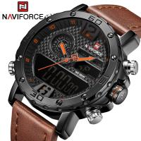 Mens Watches To Luxury Brand Men Leather Sport NAVIFORCE Men Watch Quartz LED Digital Clock Waterproof Military Wrist Watch 9134