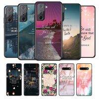 Bible Quotes Soft Black Cover For Samsung Galaxy S22 S21 S20 FE Ultra S10 S10e Lite S9 Plus Pro Phone Case Coque Electrical Safety