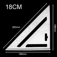 【cw】 18/30cm Measuring Tool Carpenter  39;s Straight Triangle Angle Ruler Aluminum Alloy Protractor Woodworking Measurement