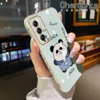 Chenyyka เคสโทรศัพท์ปลอกสำหรับ Samsung Galaxy A14 5G M14 5G A34 5G A54 5G ลายการ์ตูนแพนด้าเคลือบด้านดีไซน์ใหม่ด้านข้างซิลิโคนฝาปิดเลนส์เต็มรูปแบบกล้องปกป้องกล่องกันกระแทก Softcase