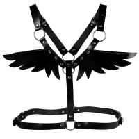 Sexy Lingerie Leather Harness Angel Wing Gothic Vitality Harajuku Waist Belt Garter Waistband Harness Punk Rave Garter