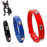 【CW】 Bone Leather Durable Pet Dog Collar Pet Supplies Accessories Neck Strap Collar For Dog Puppy Pug Collars For Small Large Dogs