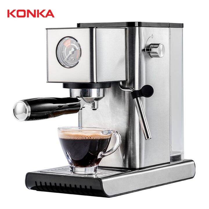 KONKA Coffee Maker Espresso Cafetera 1400W 15 Bar Stainless Steel Semi