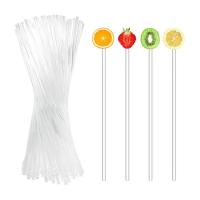 100Pcs Transparent Acrylic Lollipop Stick Safe White Cake Sucker Stick for Chocolate Sugar Candy Lollypop DIY Mold Bakeware Tool Bread Cake  Cookie Ac