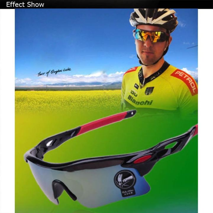แว่นตาปั่นจักรยาน-แว่นตากันแดด-สีดำแดง-แถมฟรี-ถุงมือปั่นจักรยาน-สีดำแดง-ราคา-99-บาท