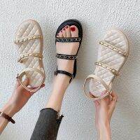 HOT★2021ฤดูร้อนขายรองเท้าผู้หญิงล้างส้นแบนรองเท้าแตะสายคล้องคอ Clogs Wedge หญิง Beige Med ทั้งหมด-Match New Comfort