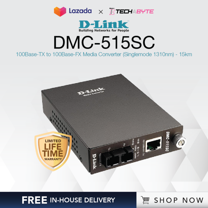 D-Link DMC-515SC | 10/100 to 100BaseFX (SC) | Single Mode Media ...
