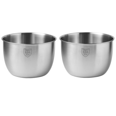 2x Stainless Steel 304 Mixing Bowl Deep Design Cooking Baking Cake Bread Salad Kitchen Mixer Bowl, 3600ML &amp; 2800ML