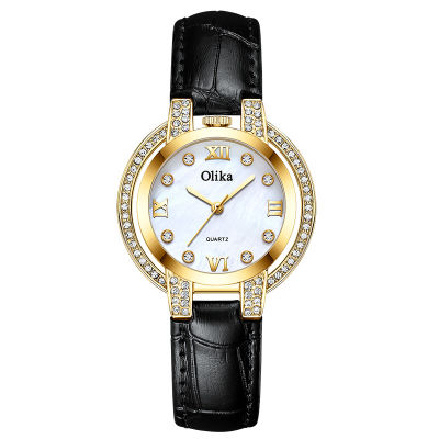 นาฬิกาแฟชั่นผู้หญิง2023ใหม่นาฬิกาผู้หญิงเพชรแฟชั่นผู้หญิงนาฬิกากันน้ำหนังแท้นาฬิกาควอตซ์ผู้หญิง