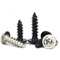 PWA Self Tapping Wood Screw Round Head with Washer Phillips Cross Metric Bolt 304 Stainless Steel Black M1.7 M2 M2.3 M2.6 M3 M4 Nails Screws  Fastener